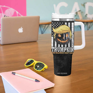 Halloween Trumpkin Tumbler With Handle President Donald Trump 2024 Make Halloween Great Again US Flag TB10 Print Your Wear