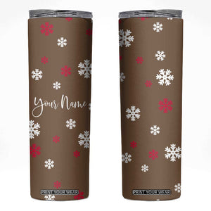 Personalized Family Christmas Gifts Skinny Tumbler Custom Name Hot Chocolate Cup Matching Group Christmas Gift TB10 Brown Print Your Wear