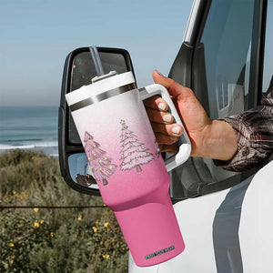 Pink Christmas Tumbler With Handle Xmas Trees Pinkmas Gift For Her TB10 Print Your Wear