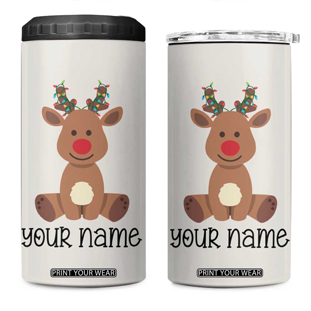 Personalized Christmas 4 in 1 Can Cooler Tumbler Reindeer Hot Chocolate Mug Xmas Gifts for Kids TB10 One Size: 16 oz White Print Your Wear