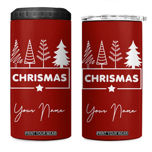 Personalized Christmas 4 in 1 Can Cooler Tumbler Custom Name Xmas Tree Gifts for Mom Her Coworkers TB10 One Size: 16 oz Red Print Your Wear