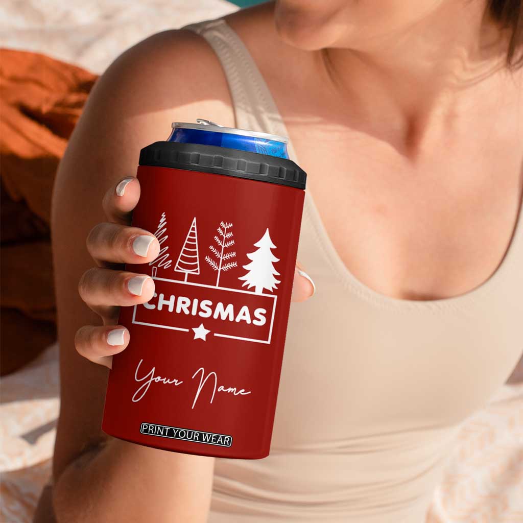 Personalized Christmas 4 in 1 Can Cooler Tumbler Custom Name Xmas Tree Gifts for Mom Her Coworkers TB10 Print Your Wear