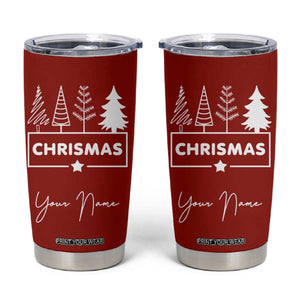 Personalized Christmas Tumbler Cup Custom Name Xmas Tree Gifts for Mom Her Coworkers TB10 Red Print Your Wear