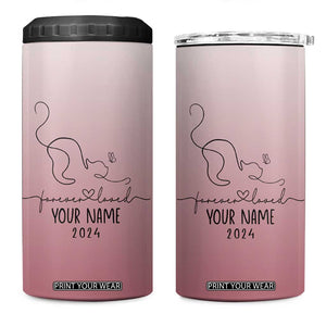 Personalized Cat Memorial 4 in 1 Can Cooler Tumbler Custom Name Cat Loss Gift TB10 One Size: 16 oz Pink Ombre Print Your Wear