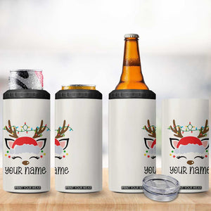 Personalized Christmas 4 in 1 Can Cooler Tumbler Custom Name Xmas Gift For Kids Boys Family Matching Set Reindeer TB10 Print Your Wear