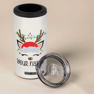 Personalized Christmas 4 in 1 Can Cooler Tumbler Custom Name Xmas Gift For Kids Boys Family Matching Set Reindeer TB10 Print Your Wear