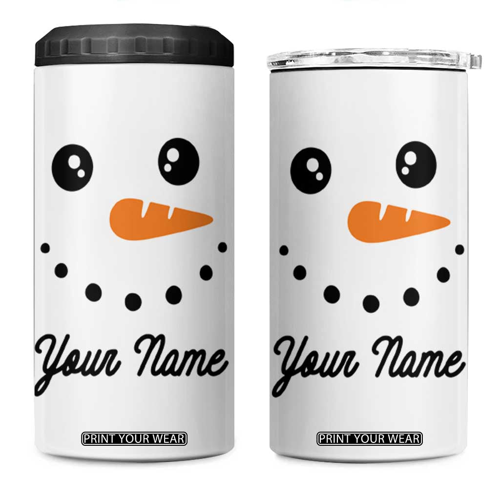 Personalized Christmas 4 in 1 Can Cooler Tumbler Custom Name Xmas Gift Snowman Face Family Matching Set TB10 One Size: 16 oz White Print Your Wear