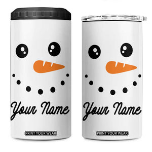 Personalized Christmas 4 in 1 Can Cooler Tumbler Custom Name Xmas Gift Snowman Face Family Matching Set TB10 One Size: 16 oz White Print Your Wear