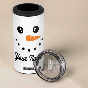 Personalized Christmas 4 in 1 Can Cooler Tumbler Custom Name Xmas Gift Snowman Face Family Matching Set TB10 Print Your Wear