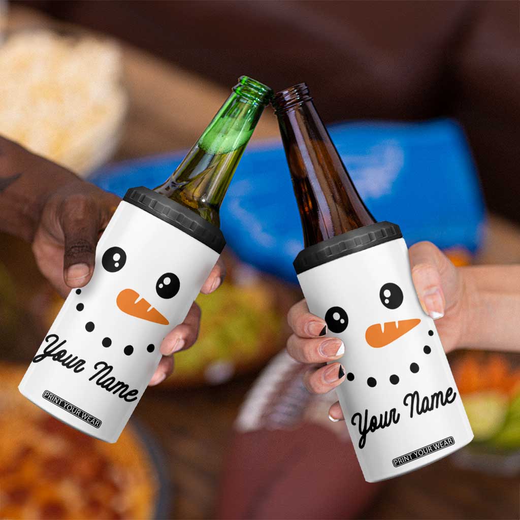 Personalized Christmas 4 in 1 Can Cooler Tumbler Custom Name Xmas Gift Snowman Face Family Matching Set TB10 Print Your Wear