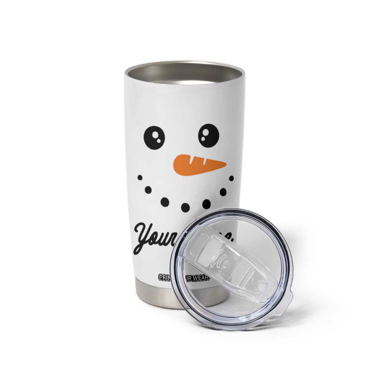 Personalized Christmas Tumbler Cup Custom Name Xmas Gift Snowman Face Family Matching Set TB10 Print Your Wear
