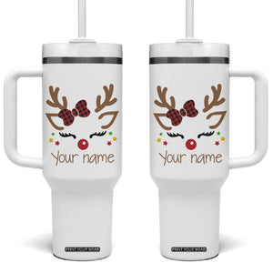 Personalized Christmas Tumbler With Handle Custom Name Xmas Gift For Kids Girls Face Family Matching Set TB10 One Size: 40 oz White Print Your Wear