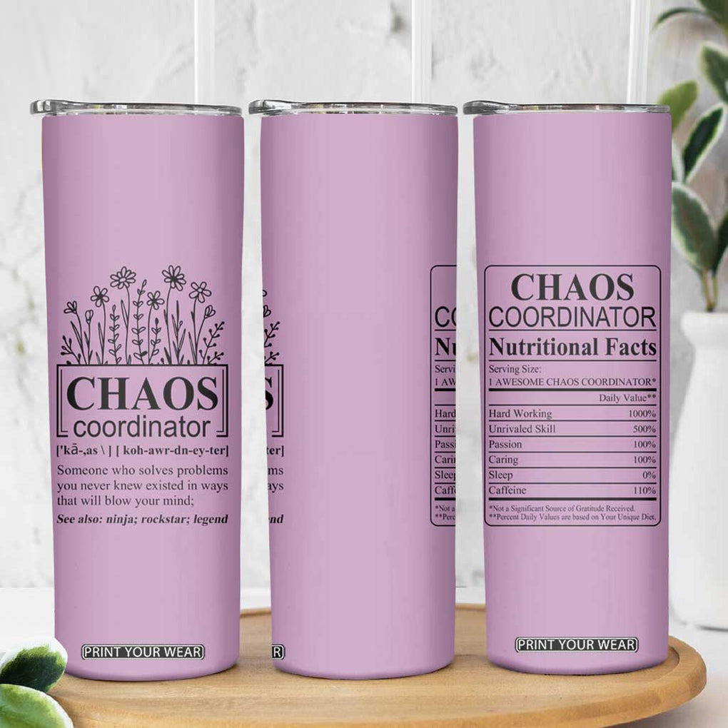 Chaos Coordinator Thank YouGift Skinny Tumbler Christmas Gifts for Colleague Coworker Travel Mug Purple TB10 Print Your Wear