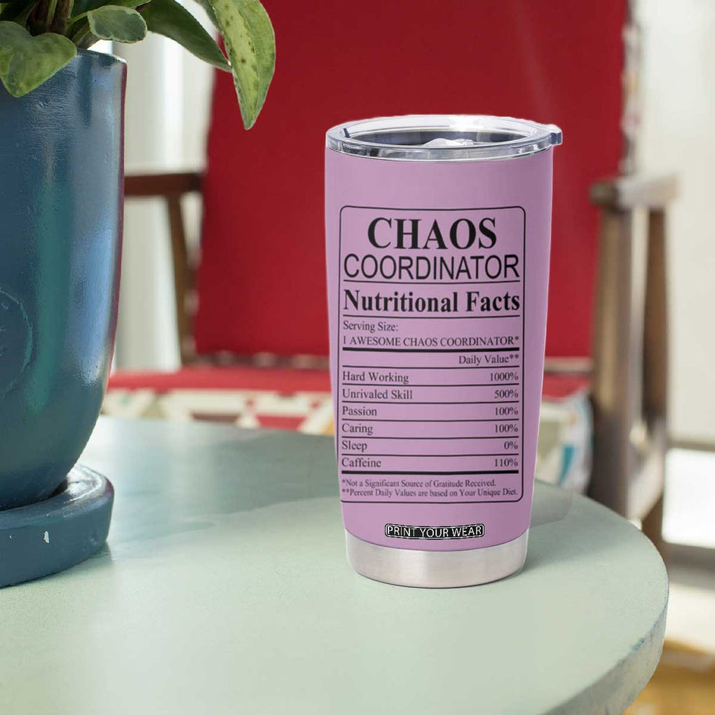 Chaos Coordinator Thank YouGift Tumbler Cup Christmas Gifts for Colleague Coworker Travel Mug Purple TB10 Print Your Wear