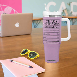 Chaos Coordinator Thank YouGift Tumbler With Handle Christmas Gifts for Colleague Coworker Travel Mug Purple TB10 Print Your Wear