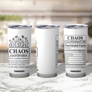 Chaos Coordinator Thank YouGift Tumbler Cup Christmas Gift for Colleague Coworker Travel Mug White TB10 Print Your Wear