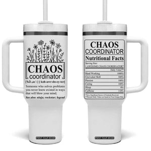 Chaos Coordinator Thank YouGift Tumbler With Handle Christmas Gift for Colleague Coworker Travel Mug White TB10 One Size: 40 oz White Print Your Wear