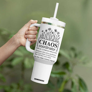 Chaos Coordinator Thank YouGift Tumbler With Handle Christmas Gift for Colleague Coworker Travel Mug White TB10 Print Your Wear