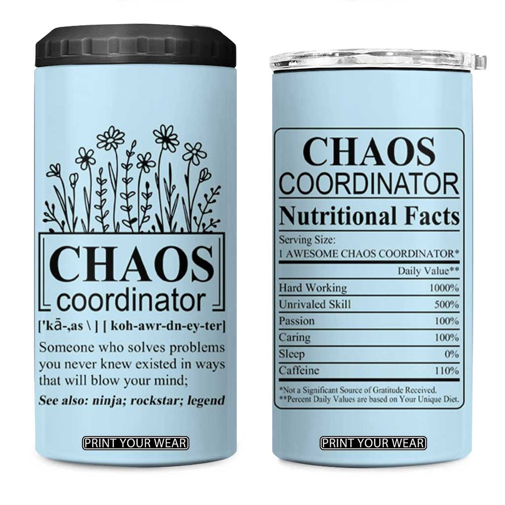 Chaos Coordinator Thank YouGift 4 in 1 Can Cooler Tumbler Christmas Gift for Colleague Coworker Travel Mug Blue TB10 One Size: 16 oz Blue Print Your Wear