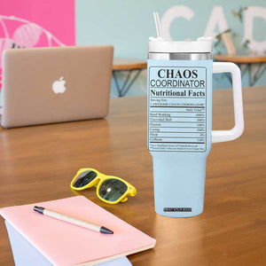 Chaos Coordinator Thank YouGift Tumbler With Handle Christmas Gift for Colleague Coworker Travel Mug Blue TB10 Print Your Wear