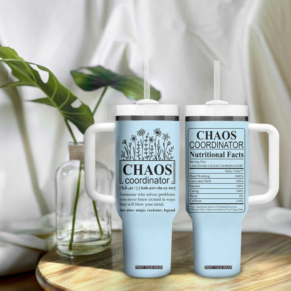 Chaos Coordinator Thank YouGift Tumbler With Handle Christmas Gift for Colleague Coworker Travel Mug Blue TB10 Print Your Wear