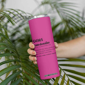 Chaos Coordinator Skinny Tumbler Christmas Gifts for Colleague Coworker Travel Mug Thank You Gift Pink TB10 Print Your Wear