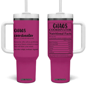 Chaos Coordinator Tumbler With Handle Christmas Gifts for Colleague Coworker Travel Mug Thank You Gift Pink TB10 One Size: 40 oz Pink Print Your Wear