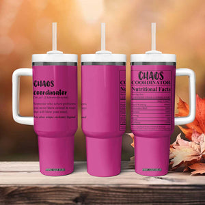 Chaos Coordinator Tumbler With Handle Christmas Gifts for Colleague Coworker Travel Mug Thank You Gift Pink TB10 Print Your Wear