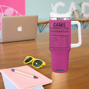 Chaos Coordinator Tumbler With Handle Christmas Gifts for Colleague Coworker Travel Mug Thank You Gift Pink TB10 Print Your Wear