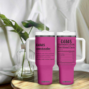 Chaos Coordinator Tumbler With Handle Christmas Gifts for Colleague Coworker Travel Mug Thank You Gift Pink TB10 Print Your Wear