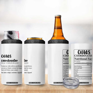 Chaos Coordinator 4 in 1 Can Cooler Tumbler Christmas Gifts for Colleague Coworker Travel Mug Thank You Gift White TB10 Print Your Wear