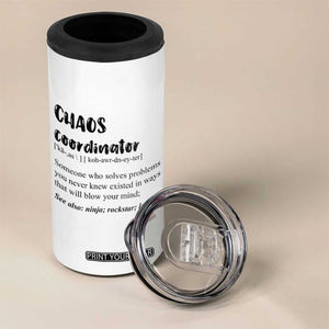 Chaos Coordinator 4 in 1 Can Cooler Tumbler Christmas Gifts for Colleague Coworker Travel Mug Thank You Gift White TB10 Print Your Wear