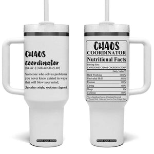 Chaos Coordinator Tumbler With Handle Christmas Gifts for Colleague Coworker Travel Mug Thank You Gift White TB10 One Size: 40 oz White Print Your Wear