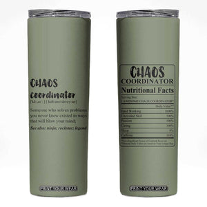 Chaos Coordinator Skinny Tumbler Christmas Gifts for Colleague Coworker Travel Mug Thank You Gift Pink Moss-Green TB10 Moss-Green Print Your Wear