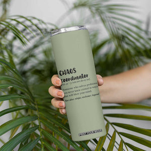 Chaos Coordinator Skinny Tumbler Christmas Gifts for Colleague Coworker Travel Mug Thank You Gift Pink Moss-Green TB10 Print Your Wear