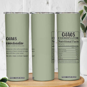 Chaos Coordinator Skinny Tumbler Christmas Gifts for Colleague Coworker Travel Mug Thank You Gift Pink Moss-Green TB10 Print Your Wear