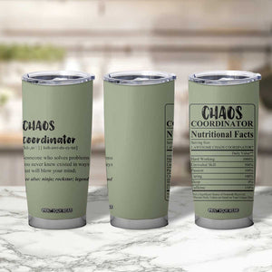 Chaos Coordinator Tumbler Cup Christmas Gifts for Colleague Coworker Travel Mug Thank You Gift Pink Moss-Green TB10 Print Your Wear