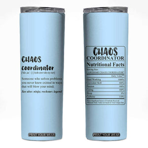 Chaos Coordinator Skinny Tumbler Christmas Gifts for Colleague Coworker Travel Mug Thank You Gift Blue TB10 Blue Print Your Wear