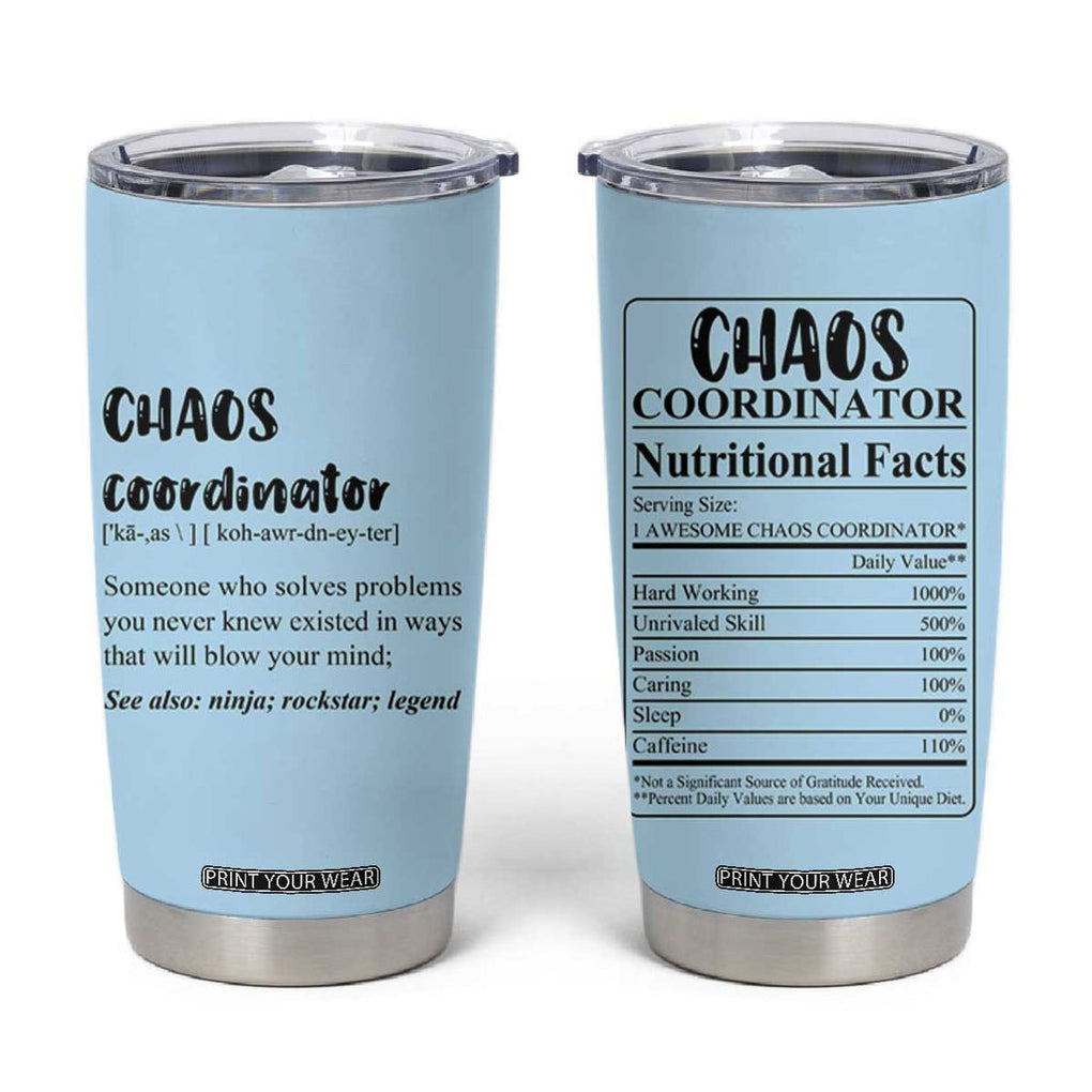 Chaos Coordinator Tumbler Cup Christmas Gifts for Colleague Coworker Travel Mug Thank You Gift Blue TB10 Blue Print Your Wear