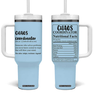 Chaos Coordinator Tumbler With Handle Christmas Gifts for Colleague Coworker Travel Mug Thank You Gift Blue TB10 One Size: 40 oz Blue Print Your Wear