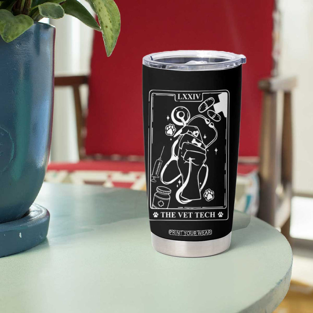 Vet Tech Tumbler Cup Funny Vet Staff Appreciation Gift Tarot Card TB10 Print Your Wear