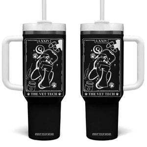 Vet Tech Tumbler With Handle Funny Vet Staff Appreciation Gift Tarot Card TB10 One Size: 40 oz Black Print Your Wear