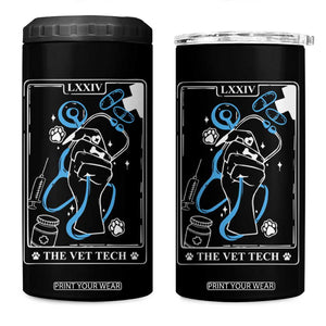 Vet Tech 4 in 1 Can Cooler Tumbler Funny Vet Staff Appreciation Gift Veterinarian Tarot Card TB10 One Size: 16 oz Black Print Your Wear