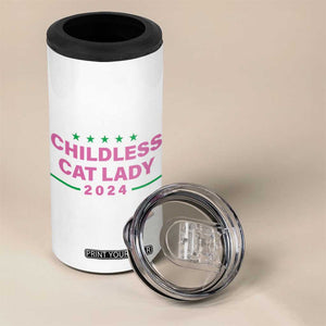 Harris 2024 4 in 1 Can Cooler Tumbler Childless Cat Lady, Ladies for Kamala TB10 Print Your Wear