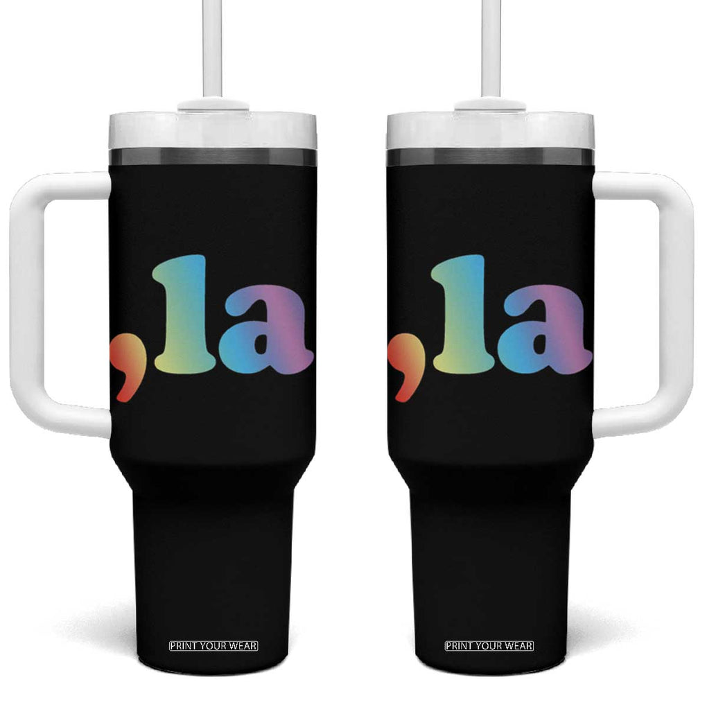 Comma La Tumbler With Handle Madam President Kamala Harris 2024 TB10 One Size: 40 oz Black Print Your Wear