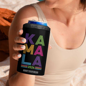 Harris 2024 President Election '24 4 in 1 Can Cooler Tumbler Fans Of Kamala TB10 Print Your Wear