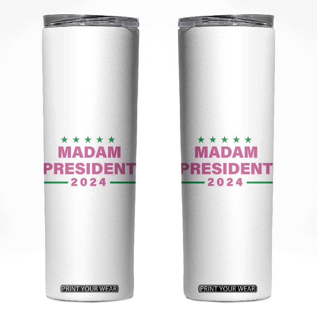 Harris 2024 Skinny Tumbler Fans Of Kamala Madam President TB10 White Print Your Wear