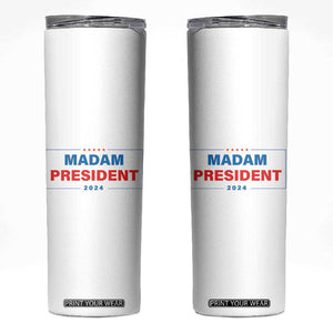 Harris 2024 Skinny Tumbler Madam President Fans Of Kamala TB10 White Print Your Wear