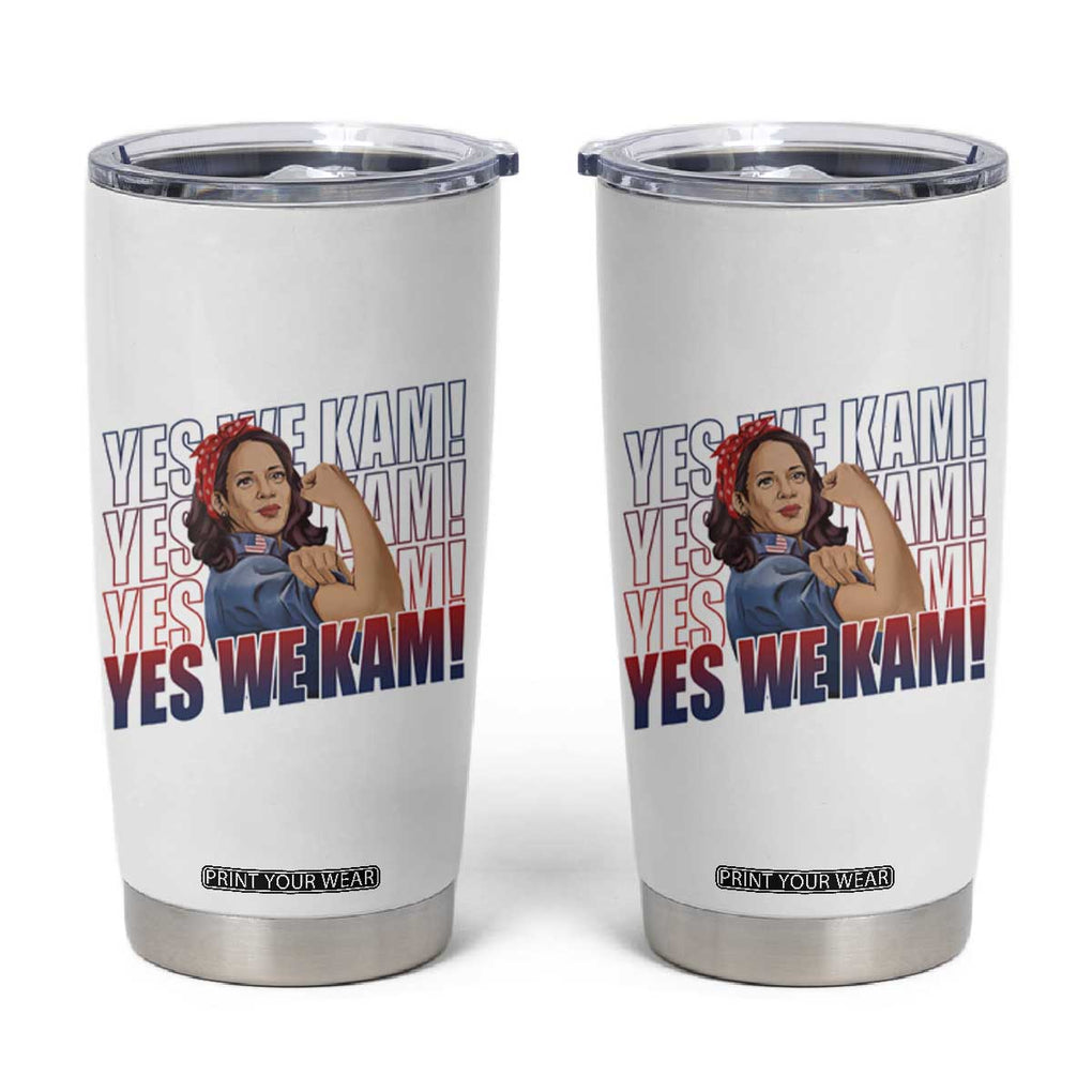 Harris 2024 Tumbler Cup Yes We Kam Kamala Madam President TB10 White Print Your Wear