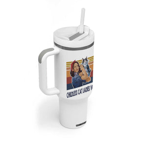 Childless Cat Ladies Vote for Kamala President Tumbler With Handle Harris 2024 Election Vote Blue TB10 Print Your Wear